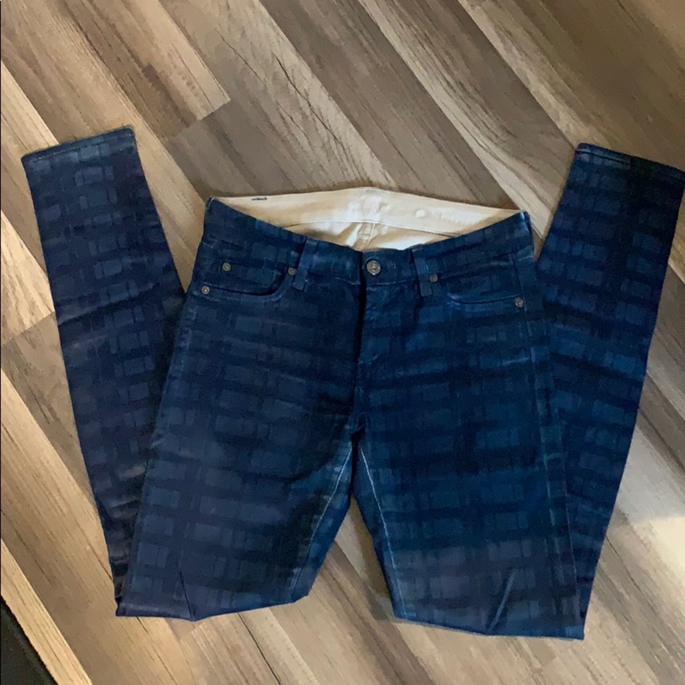 Blue plaid 7 For All Mankind Jeans.